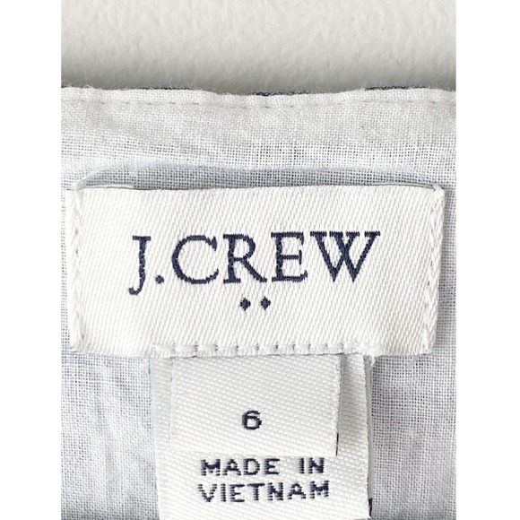 J Crew Womens Gingham Cotton Dress 6 Navy Sleeveless Button Front A Line Fall - Picture 10 of 13